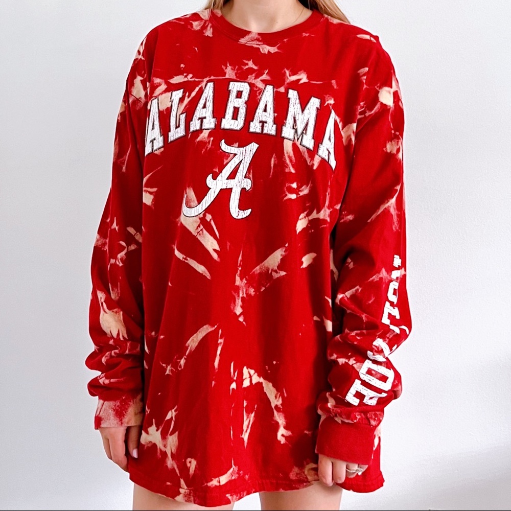 University of Alabama Bleach Dyed Long Sleeve Shirt